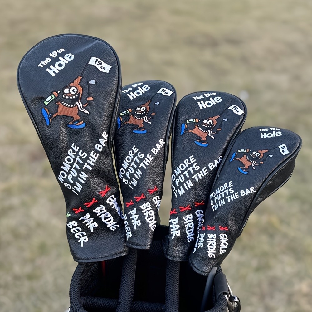 Golf Driver - 1 Stück/4 Stück Golf-Schlägerhauben mit Cartoon-Piratenmuster,